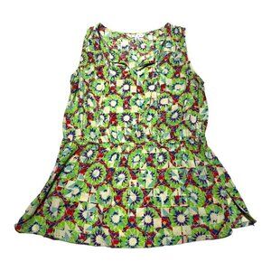 CAbi Multicolor Peplum Blouse Size Small